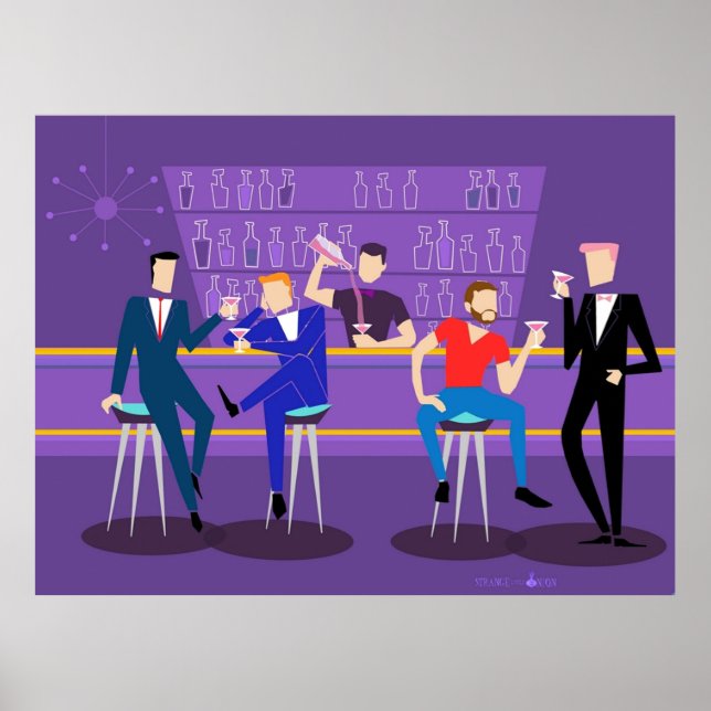 Póster Retro Gay Bar de los años 1960 (Frente)