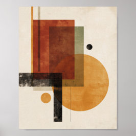 Póster Retro Geometry – Minimal Wall Art in Rust Beige