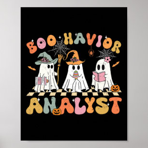 Póster Retro Ghost Boo Havior Analista Terapia Bcba Hall