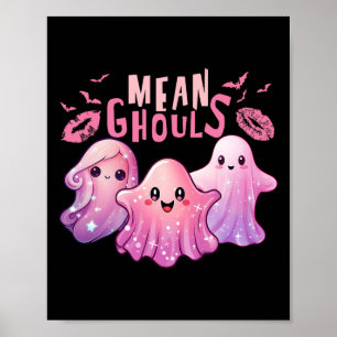 Póster Retro Ghost Mean Ghouls Fun Halloween Spookly Seas