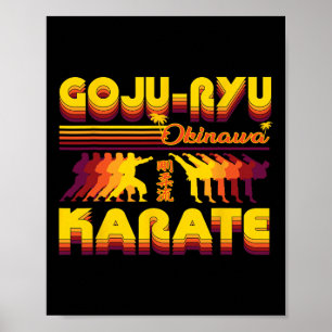 Póster Retro Goju-ryu Karate Diseño Conjunto De Verano Pa