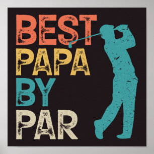 Póster Retro Golfer - Mejor Papa por Par