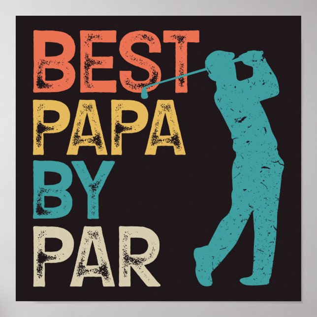 Póster Retro Golfer - Mejor Papa por Par (Frente)