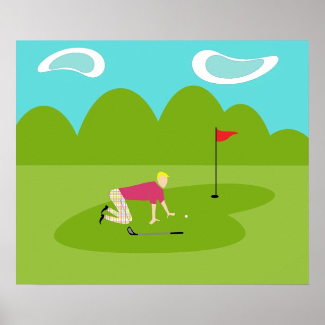 Póster Retro Golfer Poster (Frente)