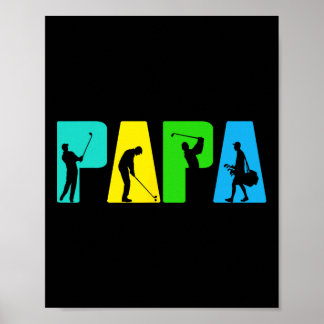Póster Retro Golfing Papa Golfer Shirt. Regalos De Golf P
