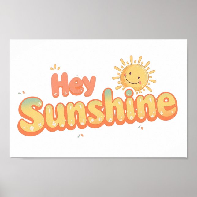 Póster Retro Good Vibes and Sunshine Saying (Frente)