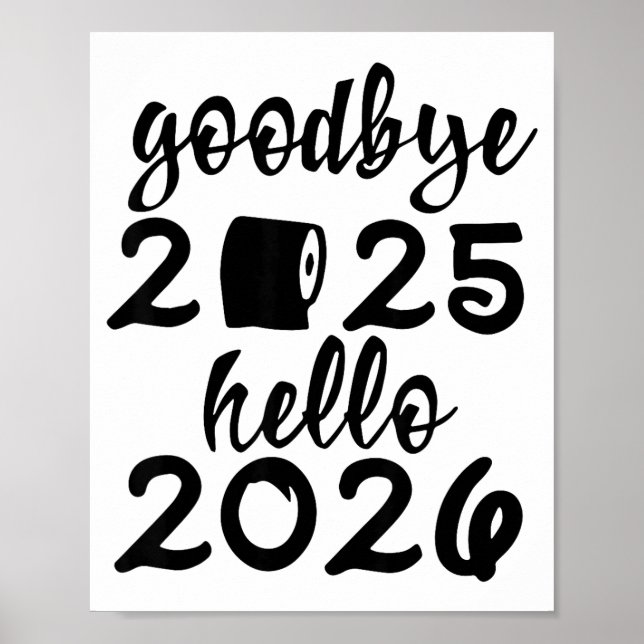 Póster Retro Goodbye 2025 Hello 2026 Happy New Year Party (Frente)