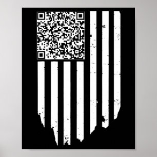 Póster Retro Gracioso Qr Trump Dancing Dance Code