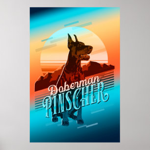 Póster Retro Graphics Doberman Multi-Color ID754
