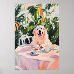 Póster Retro Great Pyrenees, Great Pyrenees al óle
