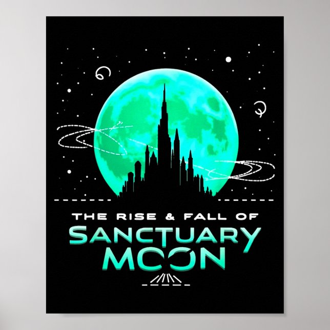 Póster Retro Green Quote The Rise And Fall Of Sanctuary M (Frente)