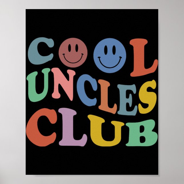 Póster Retro Groovy Cool Uncles Club Smile Face Funny New (Frente)