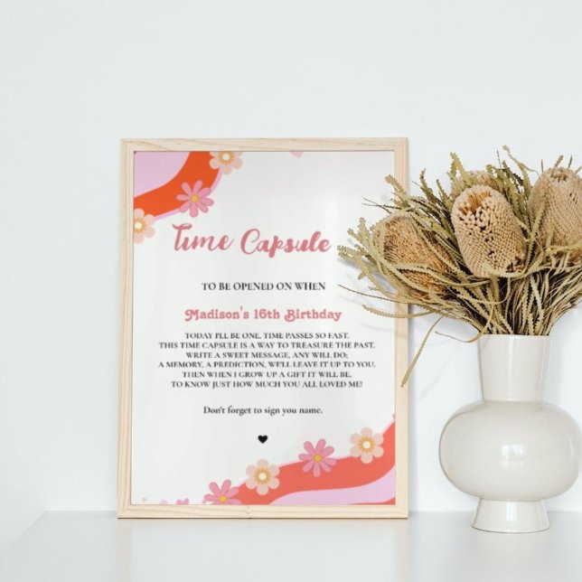 Póster Retro Groovy Daisy hora de la ducha para bebés Pos (Subido por el creador)