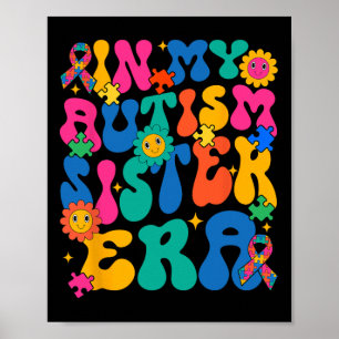 Póster Retro Groovy En Mi Era De Hermana Con Autismo Dive