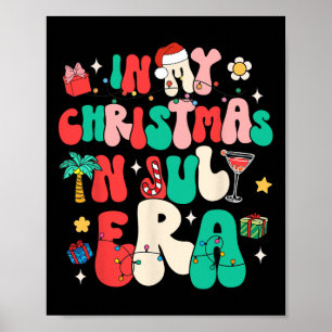 Póster Retro Groovy En Mis Navidades En La Época De Julio