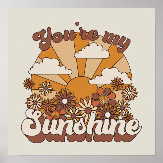 Póster Retro Groovy | Eres mi Sunshine (Frente)