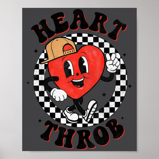 Póster Retro Groovy Heart Throb Valentines Day Toddlers B (Frente)