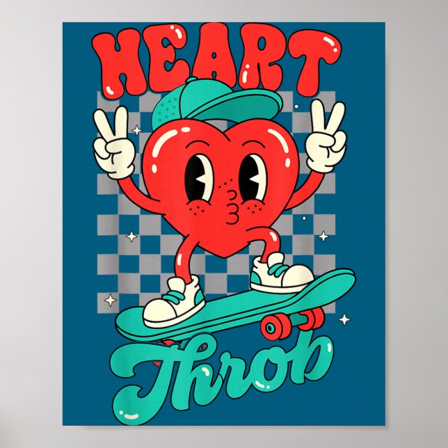 Póster Retro Groovy Heart Throb Valentines Day Toddlers B (Frente)