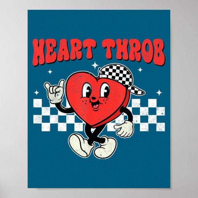 Póster Retro Groovy Heart Throb Valentines Day Toddlers B (Frente)
