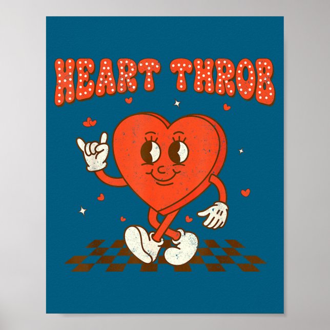 Póster Retro Groovy Heart Throb Valentines Day Toddlers B (Frente)