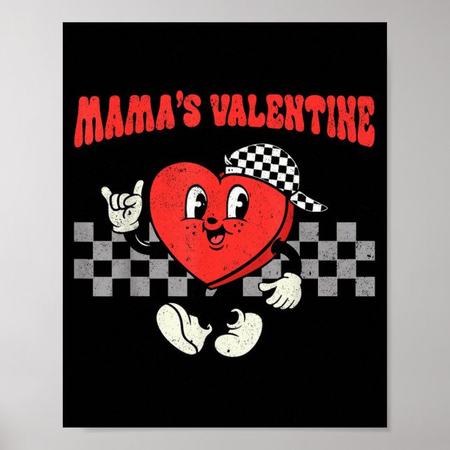 Póster Retro Groovy Heart Throb Valentines Day Toddlers B (Frente)