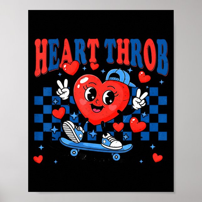 Póster Retro Groovy Heart Throb Valentines Day Toddlers B (Frente)