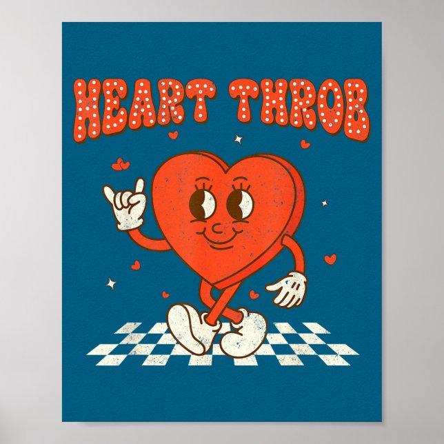Póster Retro Groovy Heart Throb Valentines Day Toddlers B (Frente)