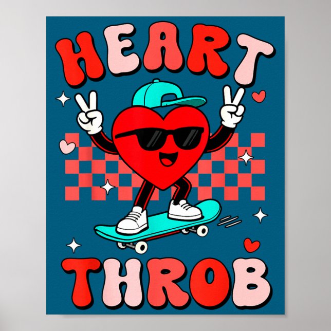Póster Retro Groovy Heart Throb Valentines Day Toddlers B (Frente)