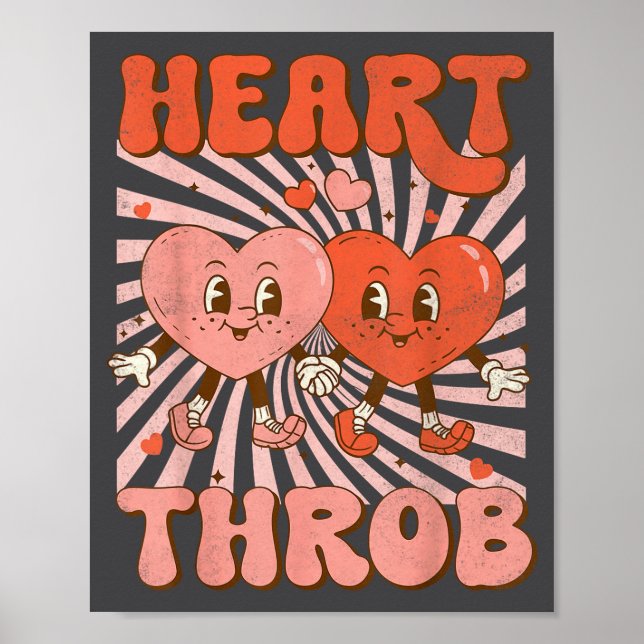 Póster Retro Groovy Heart Throb Valentines Day Toddlers B (Frente)