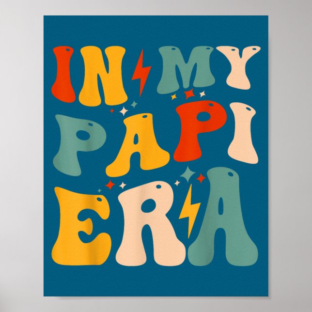 Póster Retro Groovy In My Pa Era Funny Father's Day Mens  (Frente)