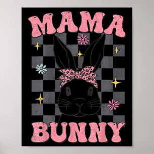 Póster Retro Groovy Mama Bunny Matando A La Madre De Pasc