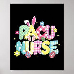 Póster Retro Groovy Pacu Enfermera Bunny Ear Funny Gif Pa