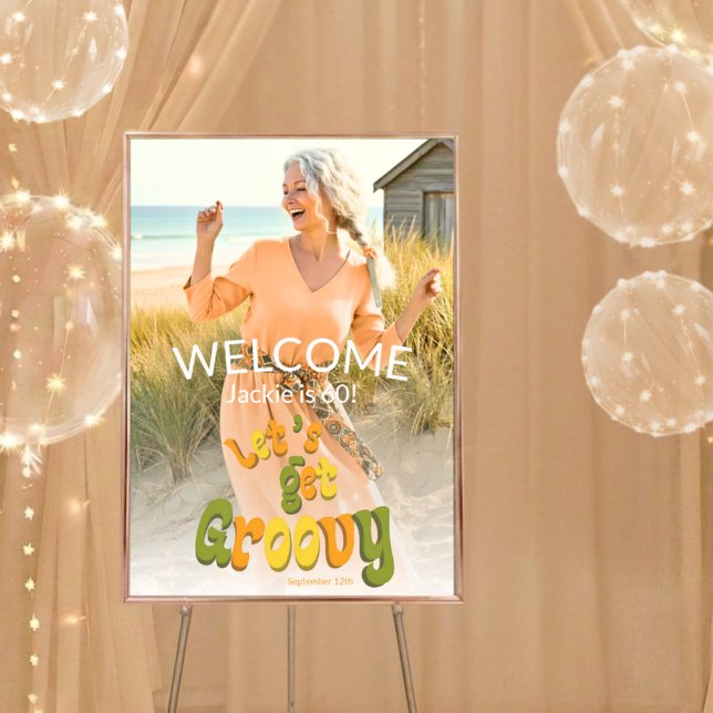 Póster Retro Groovy Photo 60th Birthday Party (Subido por el creador)