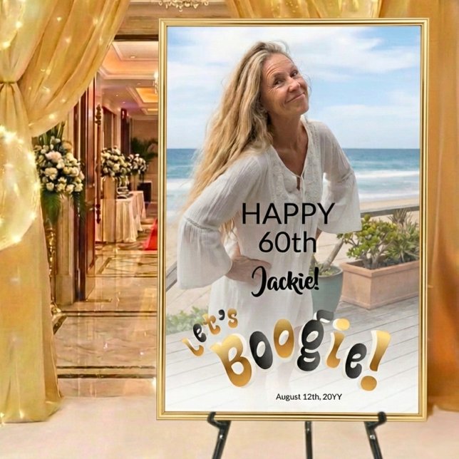 Póster Retro Groovy Photo 60th Birthday Party (Subido por el creador)