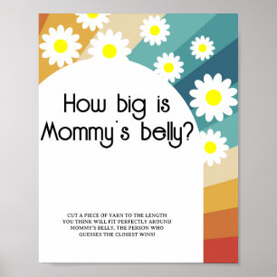 Póster Retro Groovy - Qué grande es la barriga de mamá ju