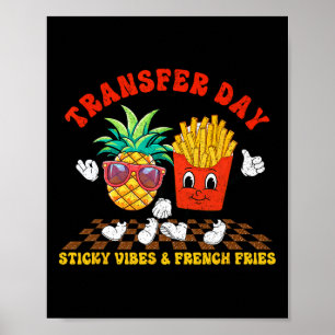 Póster Retro Groovy Transfer Day Vibes pegajosas Ivf Pare