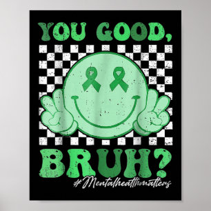 Póster Retro Groovy Tú Estás Bien Hermano Salud Mental S