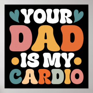 Póster Retro Groovy Tu Papá Es Mi Cardio