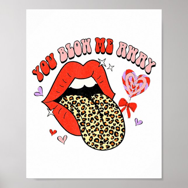 Póster Retro Groovy Valentines Day Dress You Blow Me Away (Frente)