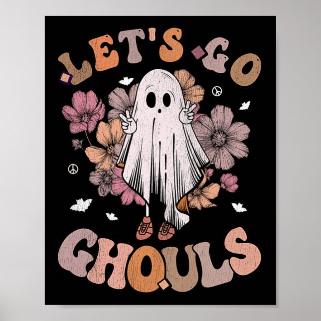 Póster Retro Groovy Vamos Ghouls Ghost 70 Hippie Hall (Frente)