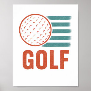 Póster Retro Grunge Golf