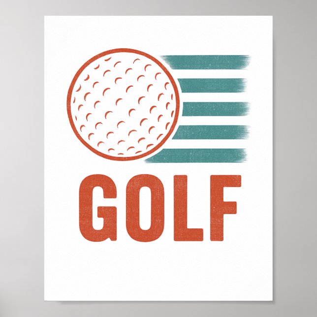 Póster Retro Grunge Golf (Frente)