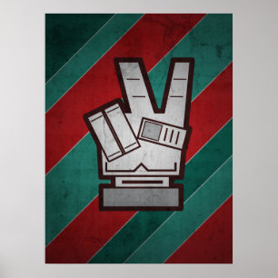 Póster Retro Grunge Rótulo Poster