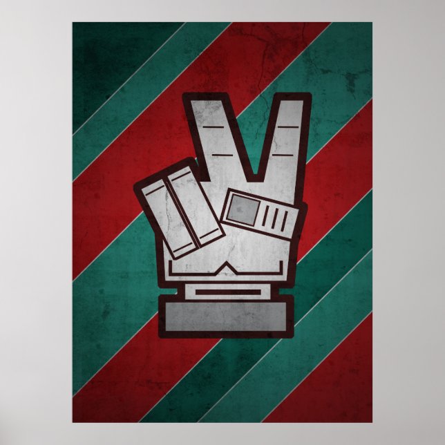 Póster Retro Grunge Rótulo Poster (Frente)