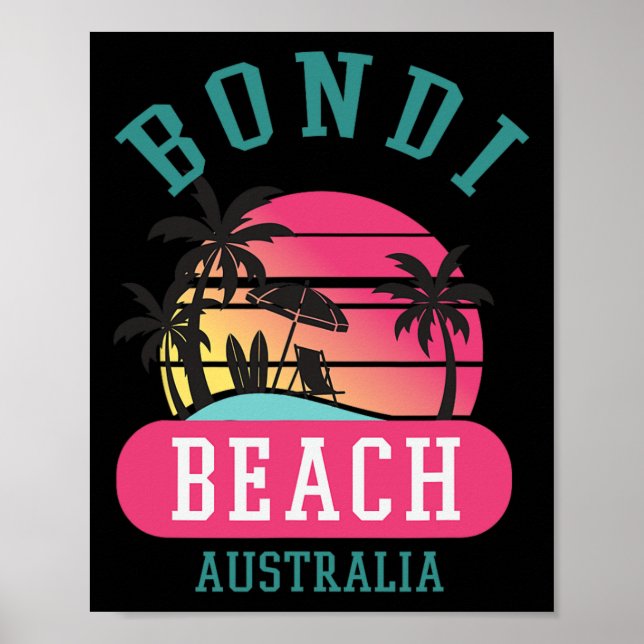 Póster Retro Guay Bondi Beach Original Australia Bebidas (Frente)