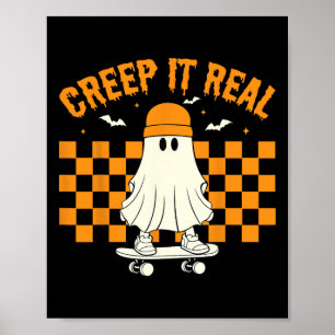 Póster Retro Halloween Ghost Halloween Creep It Real