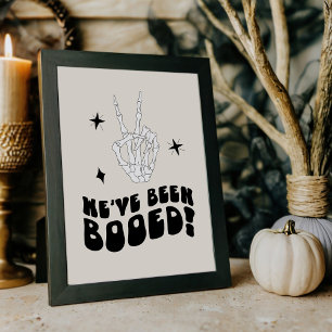 Póster Retro Halloween Groovy Boo Rótulo de juego de veci