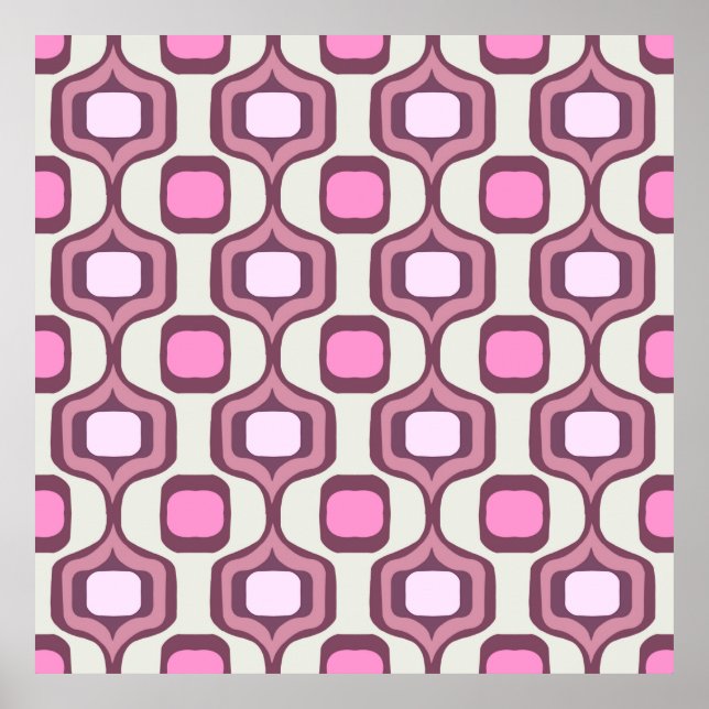 Póster Retro Hand Drawn Geometric Square Pattern Minimal  (Frente)