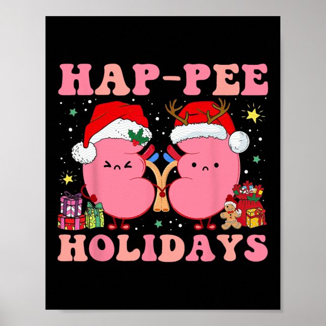 Póster Retro Hap Pee Vacaciones Navidades Enfermera diáli (Frente)