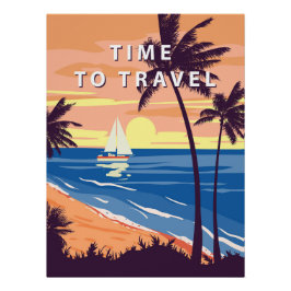 Póster Retro Hora de Viajar